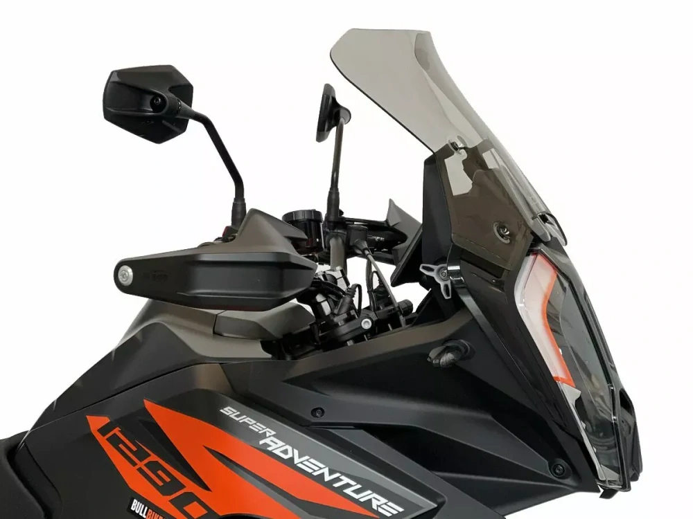 Motocyklové plexi / čelní plexi motocyklu  WRS VERZE TOURING KT009F pro KTM 1290 SUPER ADVENTURE / S rok 2021-2024 barva kouřová, výška plexi 30 cm 