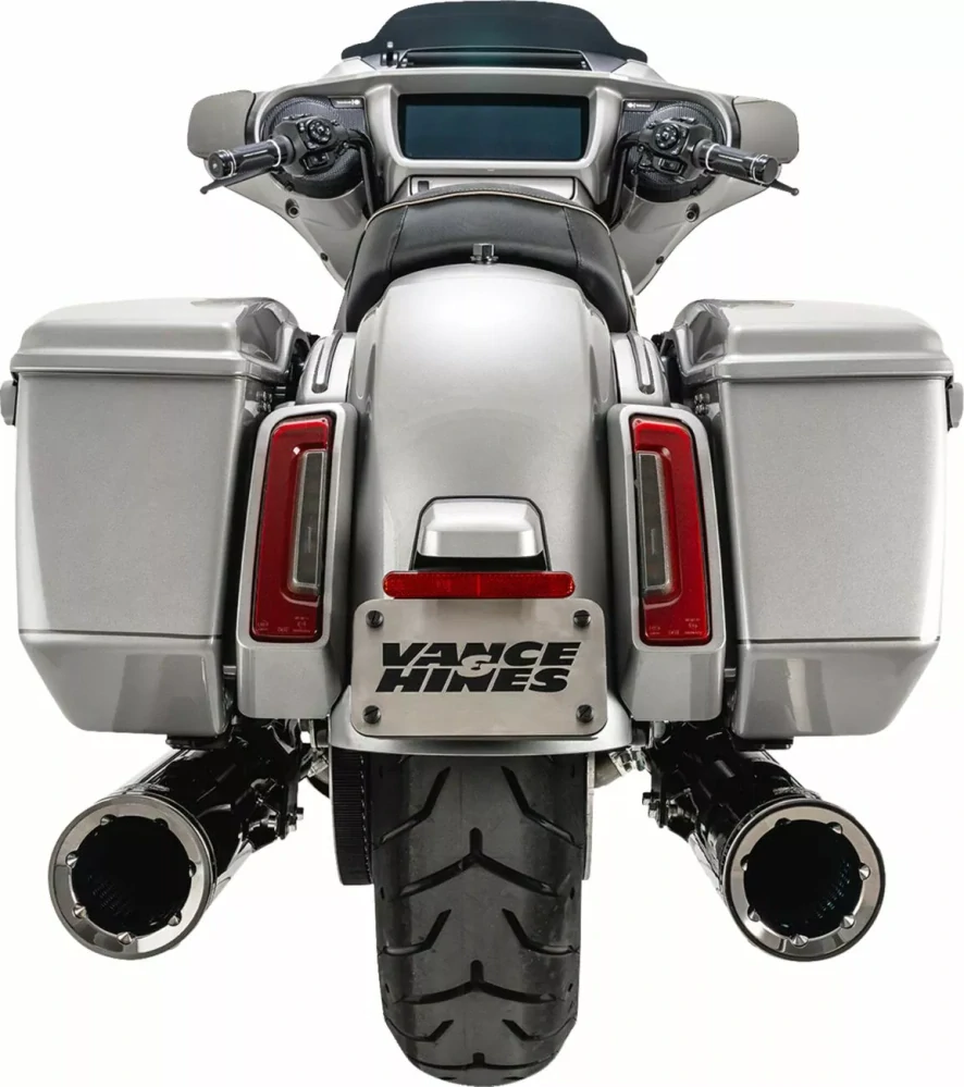 Koncovky výfuku VANCE & HINES HI-OUTPUT SLIP-ONS typ 16468 pro HARLEY DAVIDSON TOURING rok 2017-2023 viz popis, barva tmavý chrom, vnější průměr 11,5 cm (4-1/2") 