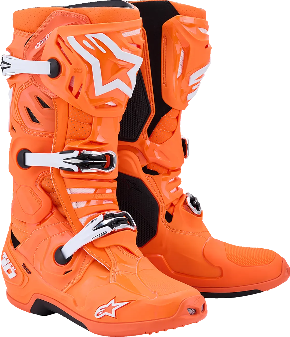 Ventilační motokrosové boty s vnitřní botičkou ALPINESTARS TECH 10 SUPERVENTED VENTILAČNÍ barva oranžová