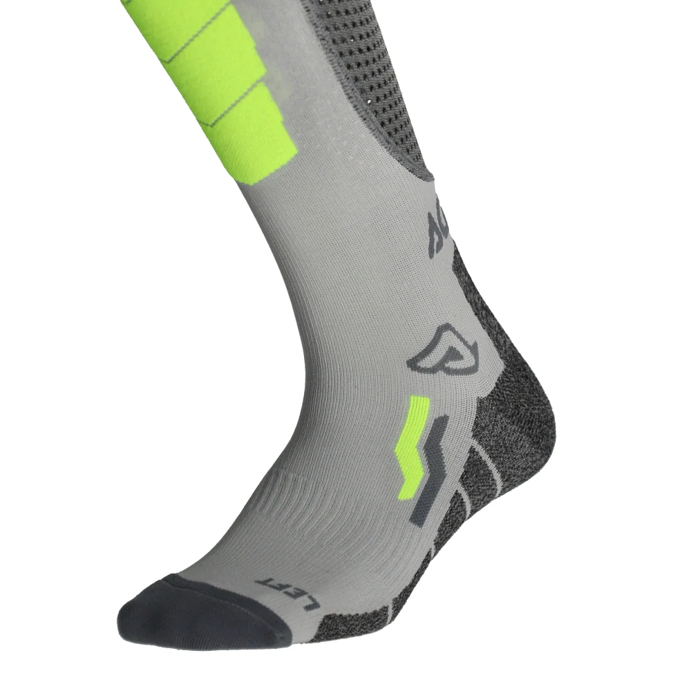 Motokrosové nadkolenky / vysoké motokosové ponožky ACERBIS X-LEG PRO VENTED barva šedá/žlutá fluo 