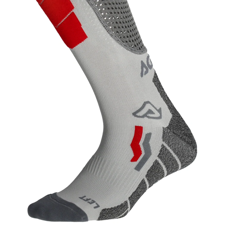 Motokrosové nadkolenky / vysoké motokosové ponožky ACERBIS X-LEG PRO VENTED barva šedá/červená