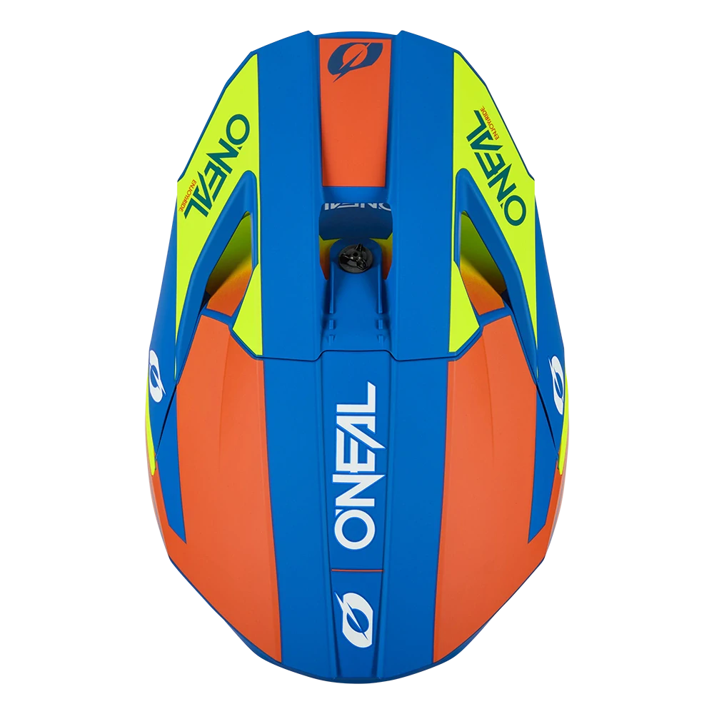 a Dětská motokrosová přilba ONEAL 3 SRS SOLID barva modrá/neonově žlutá velikost XL