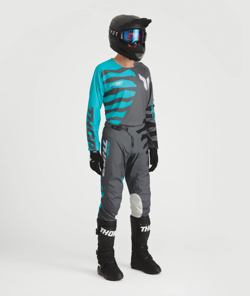Motokrosový / enduro dres THOR LAUNCHMODE SHREDDER barva šedá/modrá