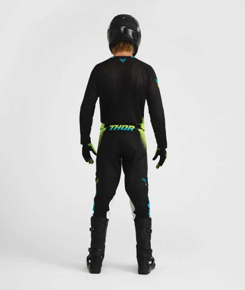 Ventilační motokrosový / enduro dres THOR LAUNCHMODE VENTED AIR DARKSIDE barva černá/acid