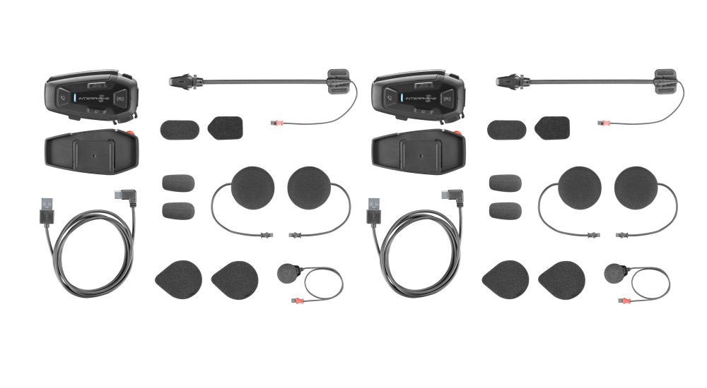 Bluetooth headset pro uzavřené a otevřené přilby INTERPHONE U-COM8R sada twin pack - 2 kusy
