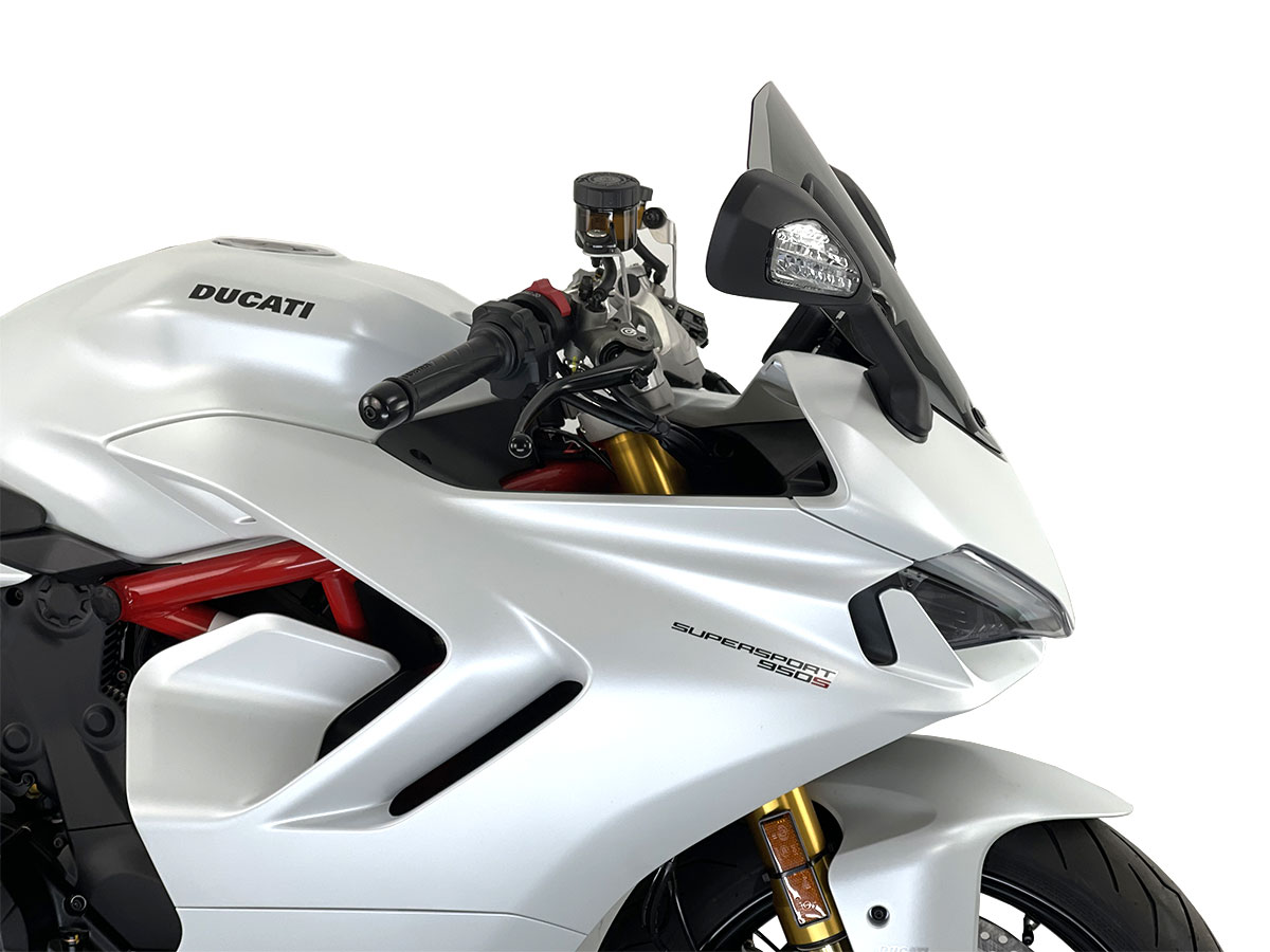 Plexi motocyklu WRS SPORT pro DUCATI DUCATI SUPERSPORT 950 / S 2021-2023, výška 37 cm, šíře 32 cm, barva kouřová