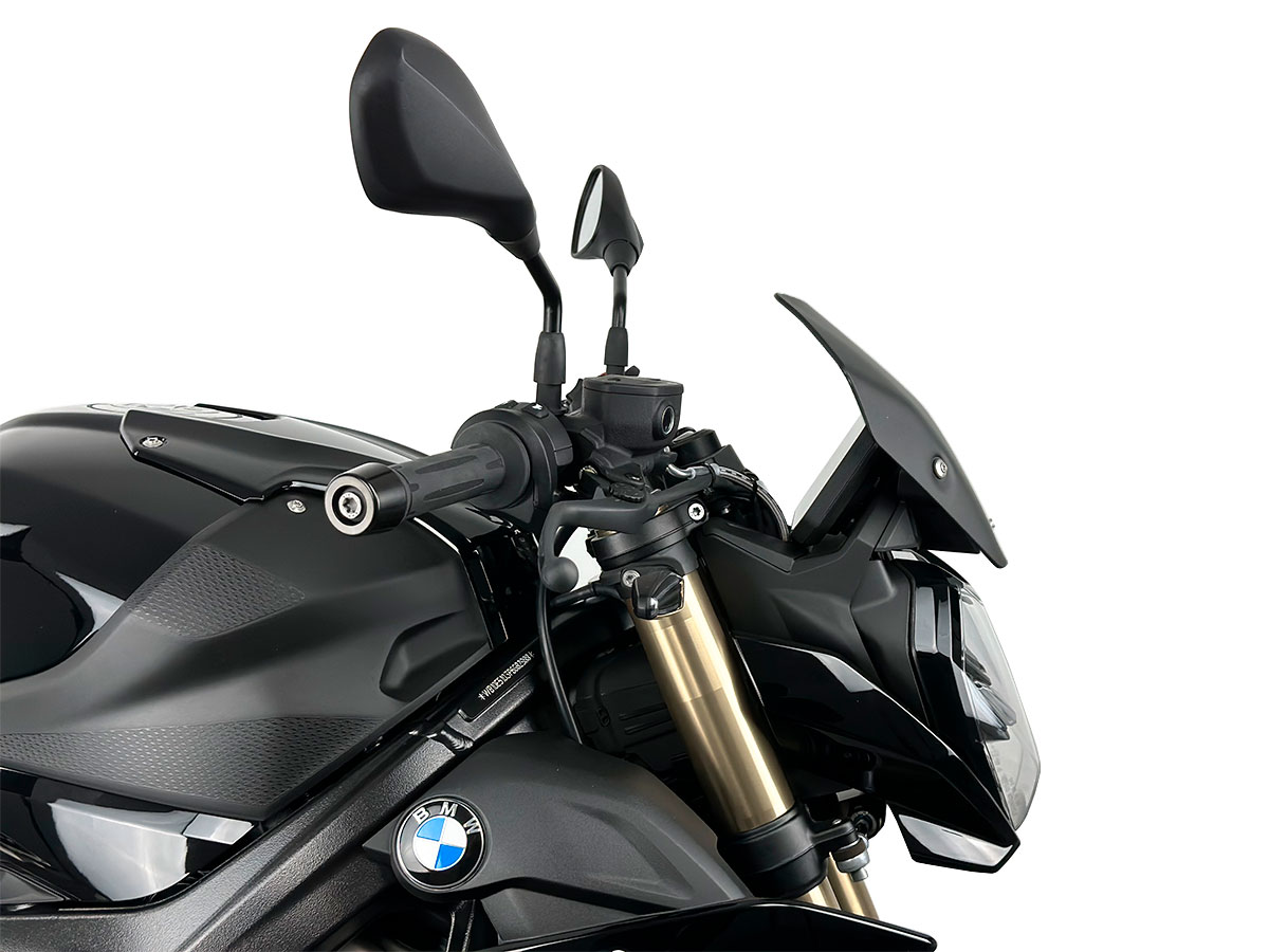 Plexi motocyklu WRS SPORT pro BMW S 1000 R rok 2022-2023, výška 25 cm, šíře 28cm, barva matná černá
