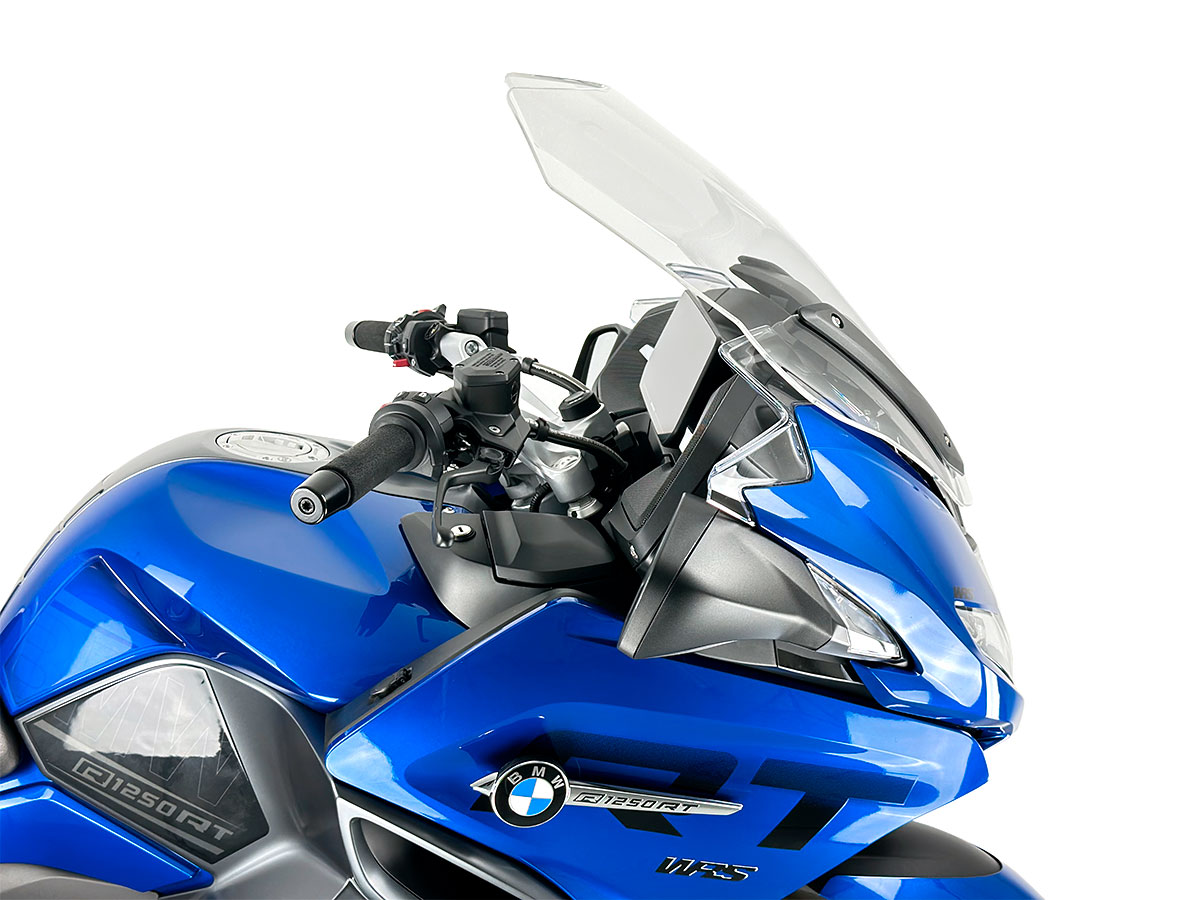 Plexi motocyklu WRS STANDARD pro BMW R 1250 RT ABS rok 2021-2024, výška 60 cm až 66 cm, šířka 66 cm, barva čírá