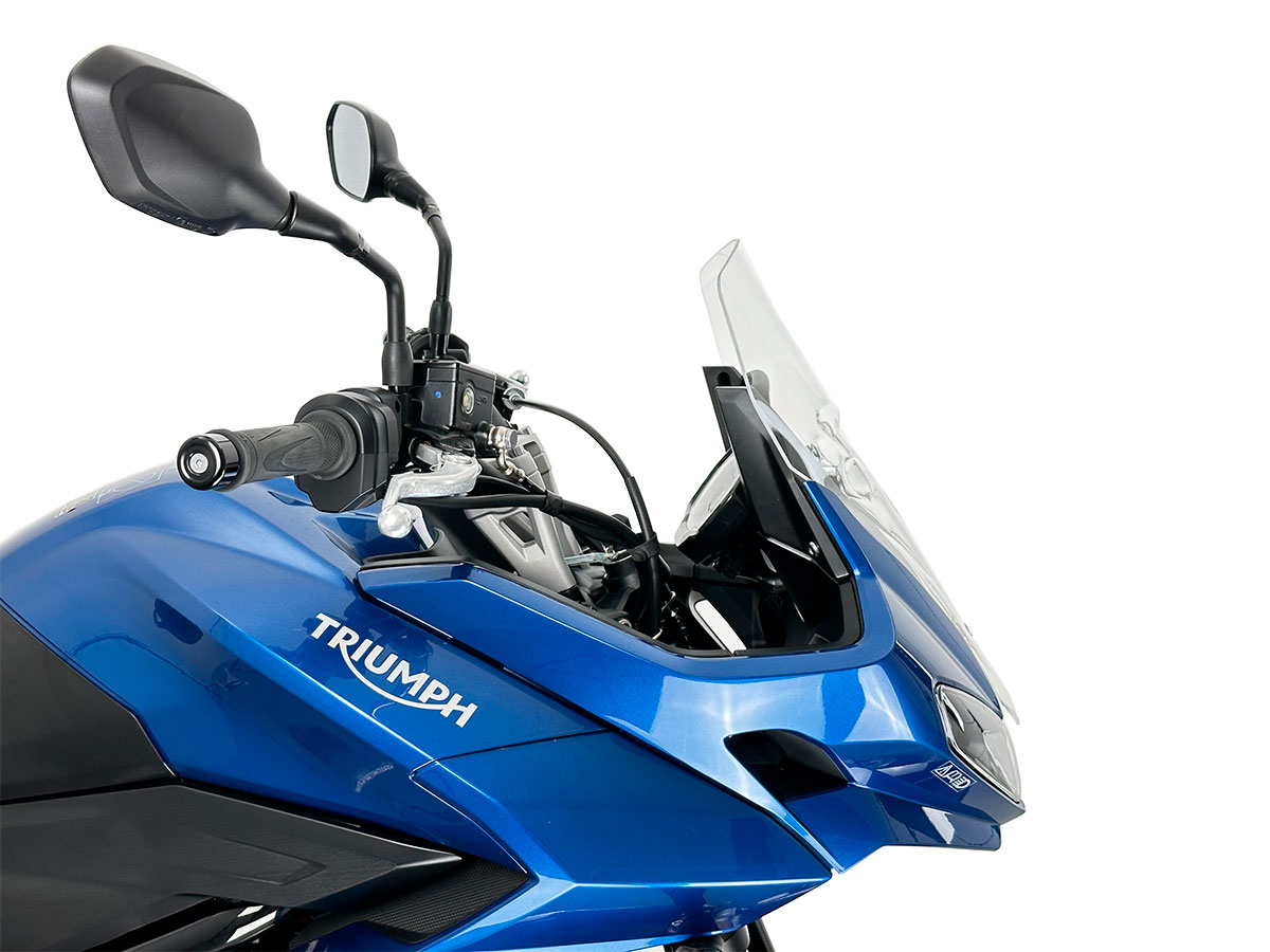 Plexi motocyklu WRS verze SPORT pro motocykly TRIUMPH TIGER SPORT 660 ABS rok 2022-2024, výška 46 cm, šíře 33 cm, barva čirá 