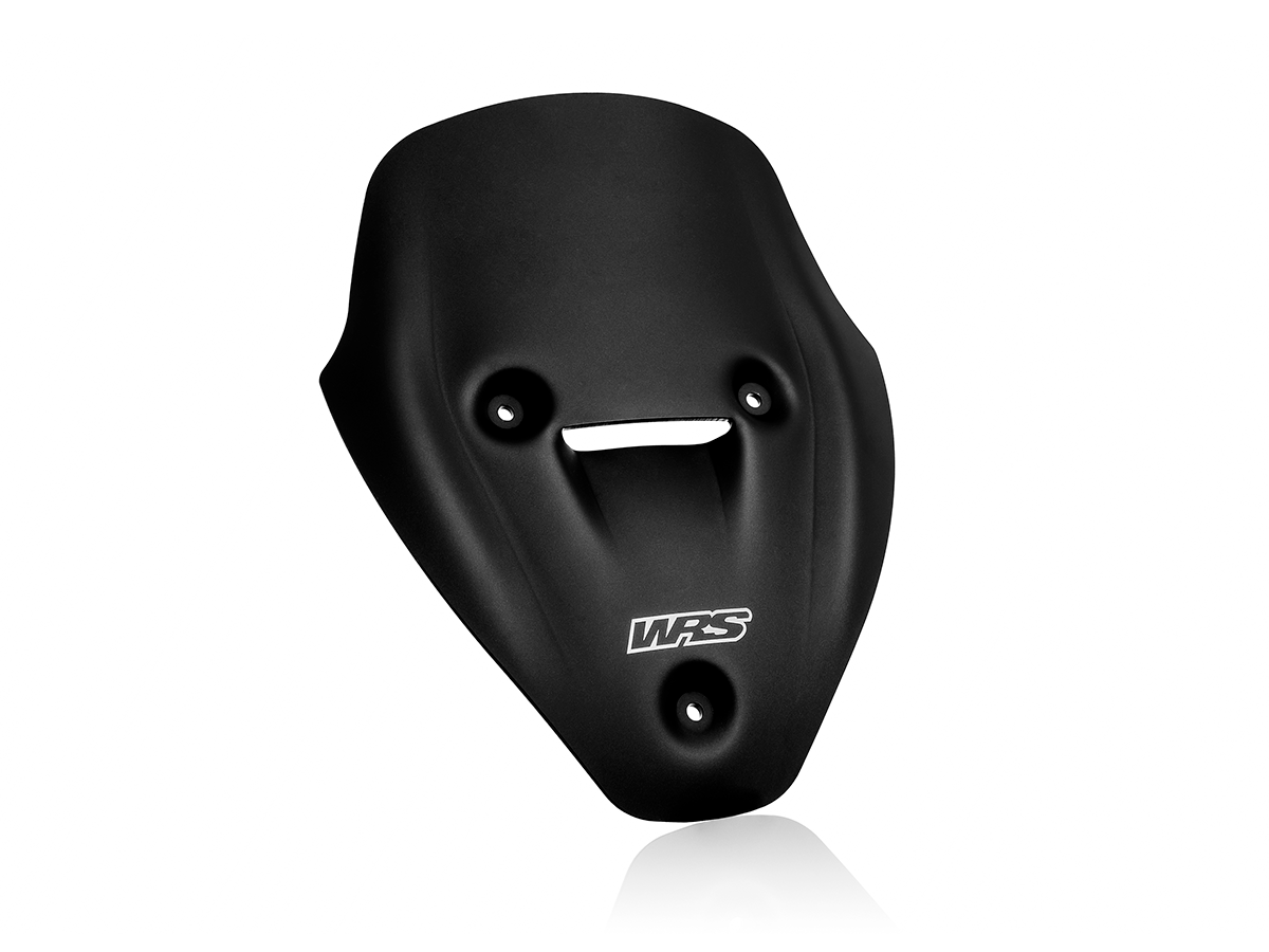 Plexi motocyklu WRS SPORT pro DUCATI DIAVEL V4 1200 ABS rok 2023, výška plexi 28,5 cm, šíře plexi 24,5 cm, barva matná černá/neprůhledné