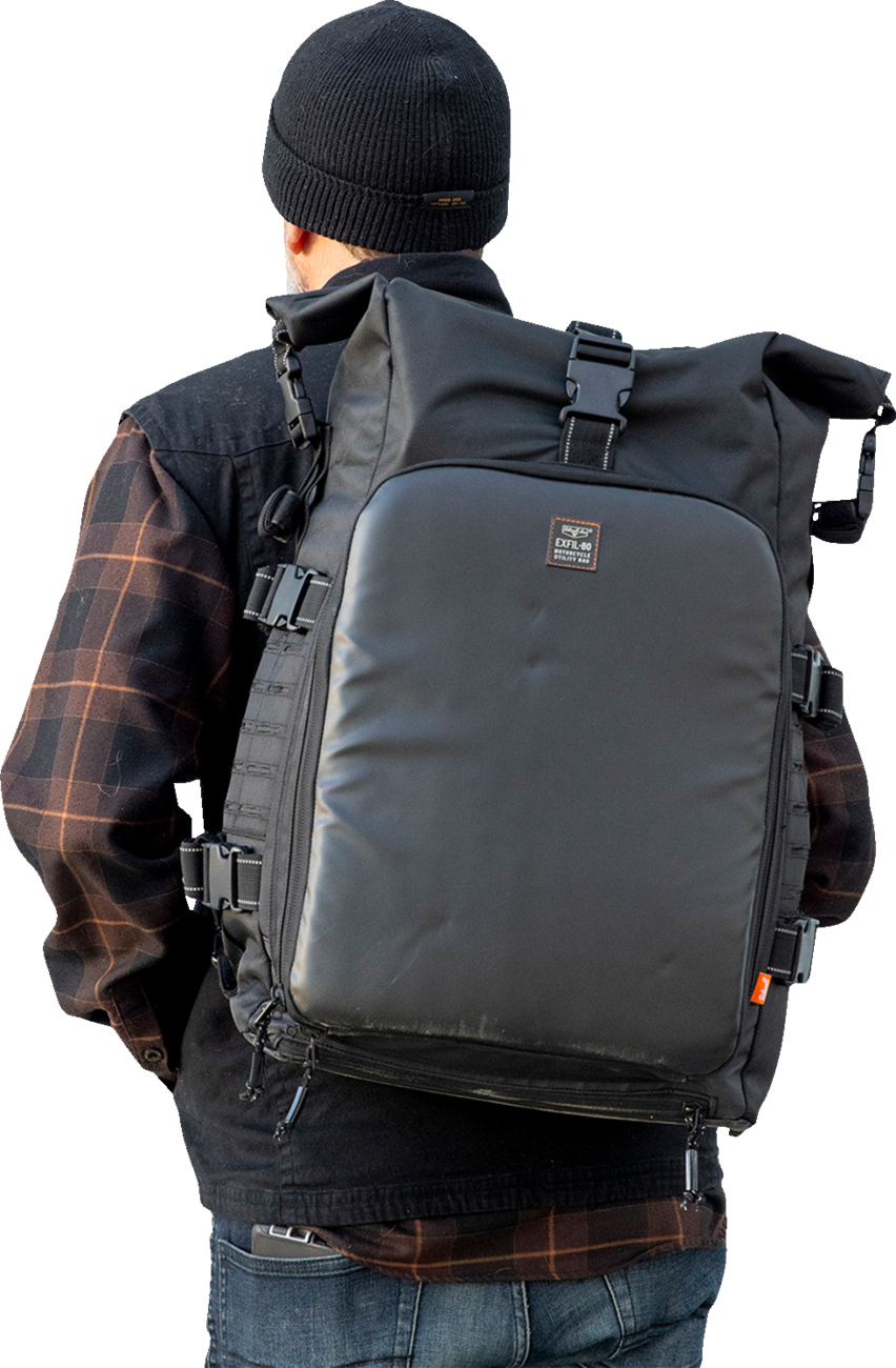 Motocyklová brašna / batoh BILTWELL BAG 3014-01 EXFIL 80 GENERACE 2 barva černá, obsah 50 litrů 