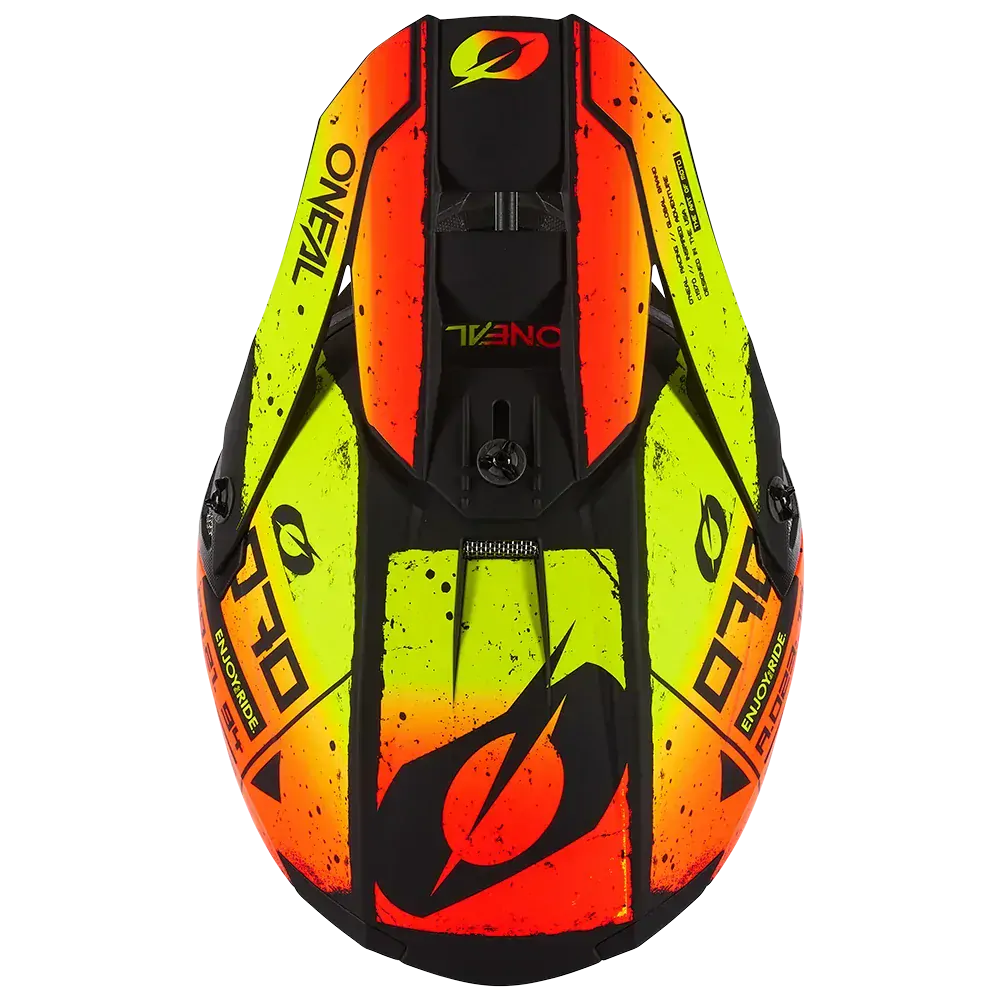 A Motokrosová přilba ONEAL 5 SRS SERIES SCARZ V.24 černá/červená/žlutá  fluo velikost XS , obvod hlavy 53-54 cm 