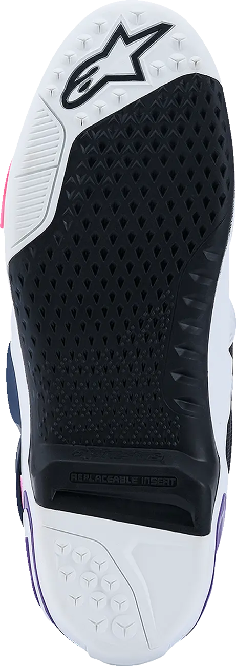 Motokrosové boty s vnitřní botičkou ALPINESTARS TECH 10 barva bílá/fialová/růžová 26
