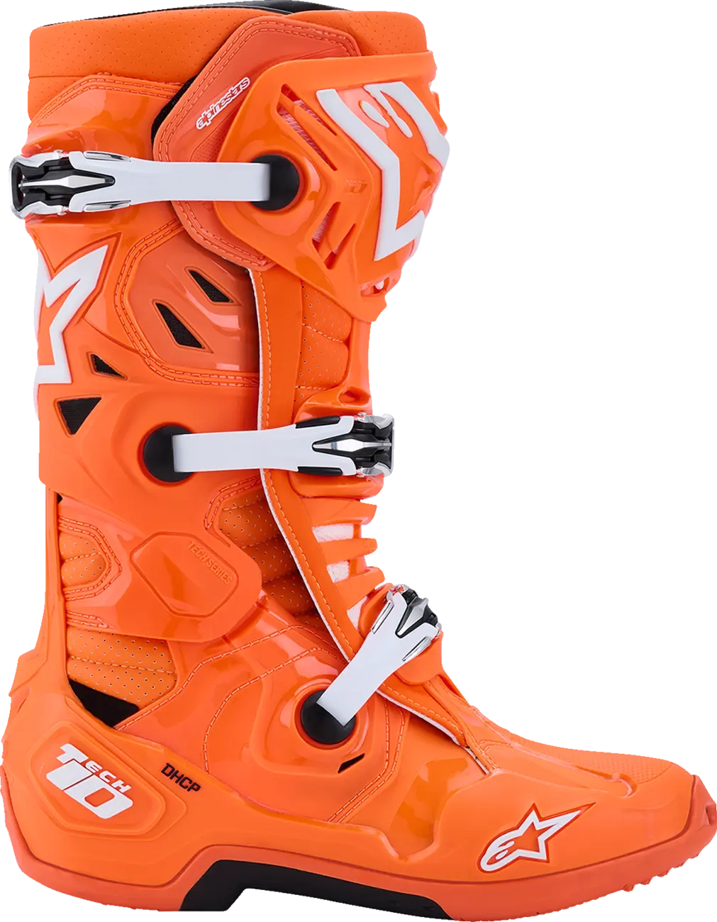 Ventilační motokrosové boty s vnitřní botičkou ALPINESTARS TECH 10 SUPERVENTED VENTILAČNÍ barva oranžová