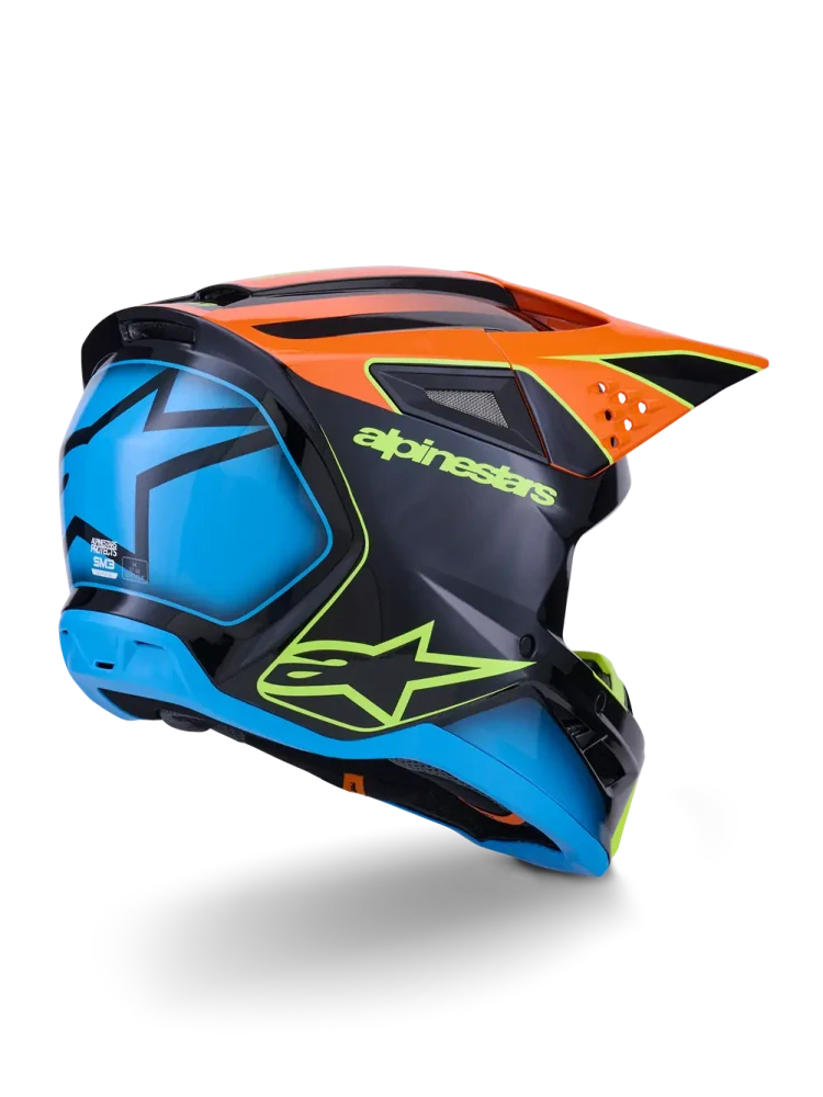 a Motokrosová přilba ALPINESTARS SM3 / SM-3 / S-M3 / 8300526-1455 FRAY černá/oranžová/žlutá velikost L
