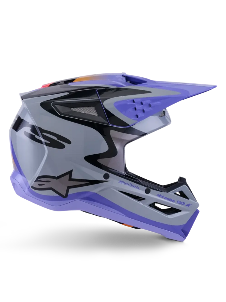 Motokrosová přilba ALPINESTARS SM3 / SM-3 / S-M3 / 8302726-9277 JETTSON barva šedá/fialová/černá
