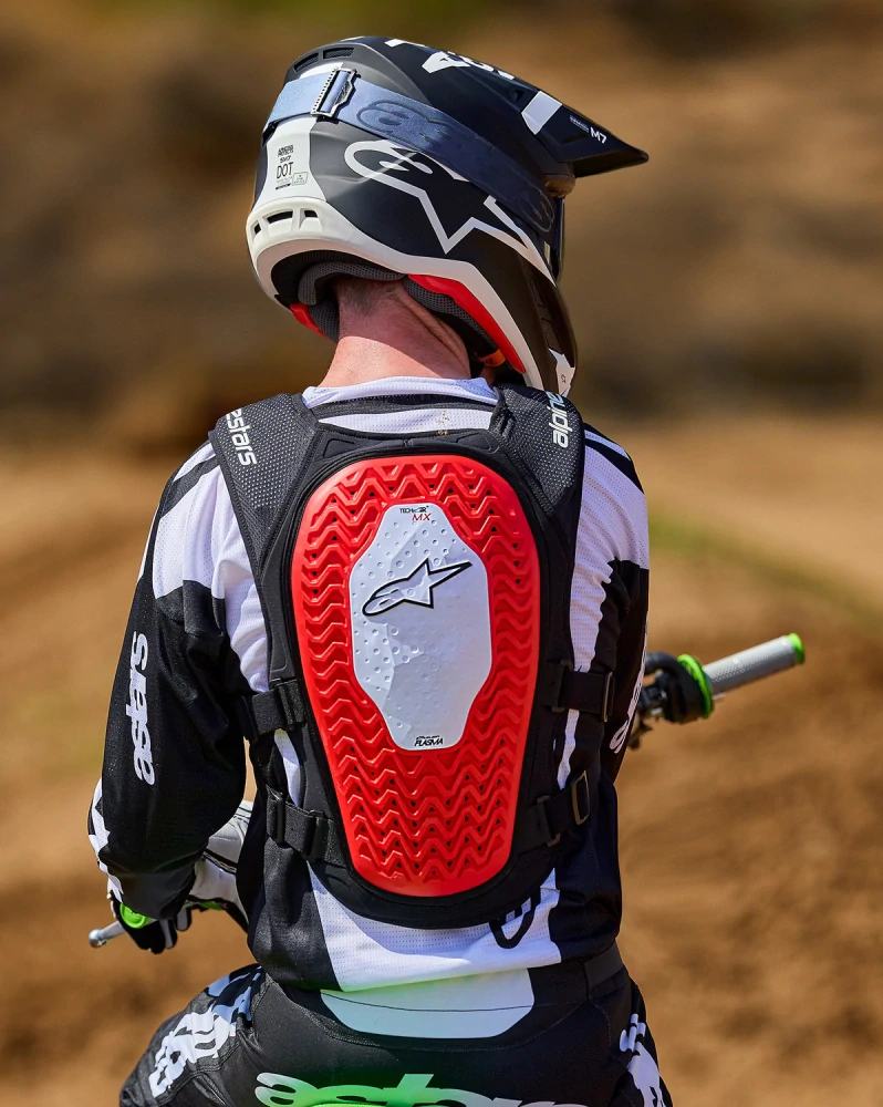 Motokrosový airbag chránící záda, krk, hruď a břicho - airbagová vesta ALPINESTARS TECH-AIR®MX PLASMA system, barva bílá/černá/červená