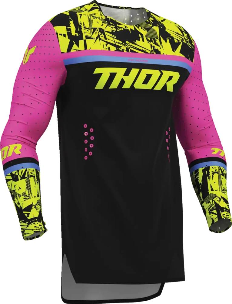 Dětský motokrosový komplet kalhot a dresu THOR SPORTMODE PUNKD barva černá/růžová 