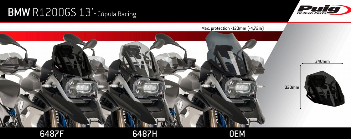 Plexi PUIG RACING pro BMW R 1200 GS 2013-2017