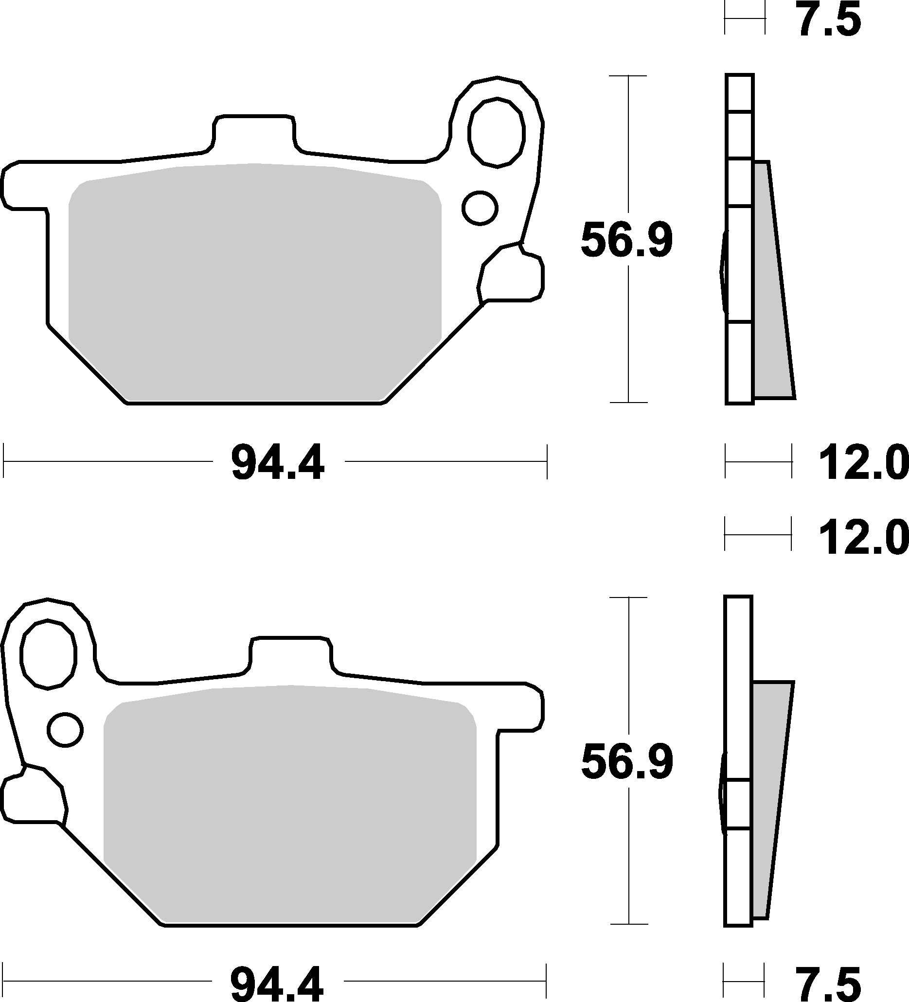 Brzdové destičky HONDA VT 500 85-86 ZADNÍ