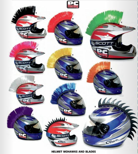 a Kohout - příčesek na přilbu PC RACING MOHAWKS oranžová H