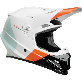 a Motokrosová přilba THOR SECTOR BOMBER WHITE/RED/ORANGE se systémem MIPS vel. XL