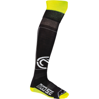 a Motokrosové dlouhé ponožky - nadkolenky MOOSE RACING M1 ČERNÁ/ŠEDÁ/FLUO ŽLUTÁ velikost L/XL 43-47