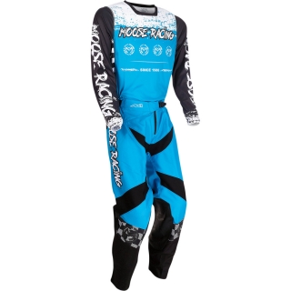 a Motokrosový komplet MOOSE RACING M1 MODRÁ/ČERNÁ vel. 34+L