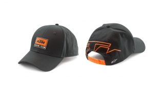 Dětská kšiltovka / čepice KTM  TEAM CURVED CAP ČERNÁ/ORANŽOVÁ, prohnutý kšilt