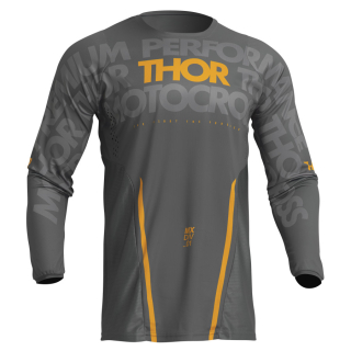 a Motokrosový - enduro - offroadový dres THOR PULSE MONO šedá/žlutá vel. L