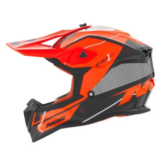 a Dětská motokrosová přilba NOX N632K RE-VOLT1 neon oranžová/černá lesklá velikost M - 51-52 cm