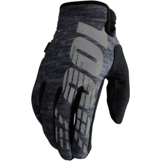 A Motokrosové rukavice do chladného počasí  100% BRISKER HEATHER GRAY velikost M