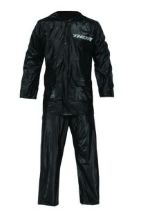 Pláštěnka / komplet nepromokavých kalhotů a bundy THOR RAIN SUIT BLACK velikost XXL