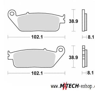 Brzdové destičky KYOTO S1071 Z 750 ZR ABS M7F-M8F-M9F-MAF-MBF , 2007 - 2011 