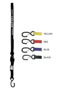 Upínací kurty s háky - přepravní popruhy ACERBIS TIE DOWNSEXTRA SILNÉ délka 205 cm, šíře popruhu 3,5 cm, barva červená - pár