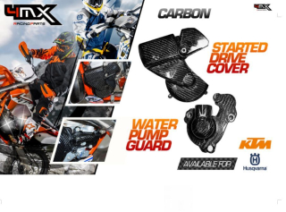 Kryt vodní pumpy carbonový 4MX pro HUSABERG TE 250 11-14