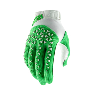 A Motokrosové rukavice 100% AIRMATIC SILVER/LIME vel. XL