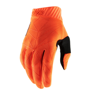 a Motokrosové rukavice 100% RIDEFIT barva fluo oranžová/černá velikost XXL