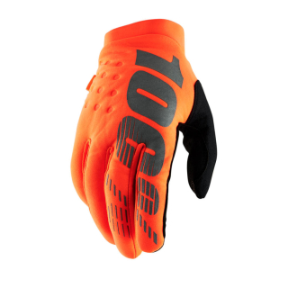 Dětské motokrosové rukavice do chladného počasí 100% BRISKER FLO ORANGE/BLACK