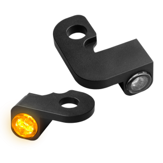 Blinkry na řidítka motocyklu HEINZ BIKES pro HARLEY DAVIDSON SOFTAIL 1990-2014 , barva chromová, pár 