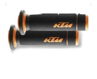 a Motokrosové  rukojeti - gripy KTM GRIFFSET - otevřené konce - černá/oranžová 