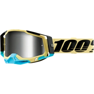 a Motokrosové brýle 100% RACECRAFT 2 AIRBLAST se stříbrným zrcadlovým objektivem + čirý + trhačky  