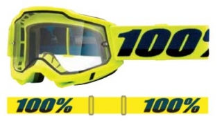 Motokrosové brýle 100% ACCURI ENDURO MX Fluo Yellow s dvojitým čirým objektivem  