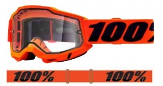 Motokrosové brýle 100% ACCURI ENDURO MX Neon Orange s dvojitým čirým objektivem  