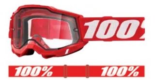 Motokrosové brýle 100% ACCURI ENDURO MX Neon Red s dvojitým čirým objektivem  