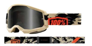 Motokrosové brýle 100% STRATA 2 SAND KOMBAT s kouřově šedým objektivem 