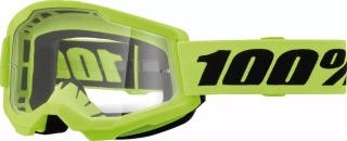 A Dětské motokrosové brýle 100% STRATA 2 FLUO YELLOW 50031-00010 čirý objektiv