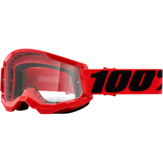Dětské motokrosové brýle 100% STRATA 2 RED čirý objektiv