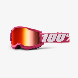Dětské motokrosové brýle 100% STRATA 2 FLETCHER s červeným zrcadlovým objektivem
