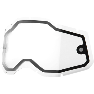 Dvojité náhradní plexi pro motokrosové brýle 100% STRATA 2 , ACCURI 2 , RACECRAFT 2 - čiré, bez ventilace 51008-501-01